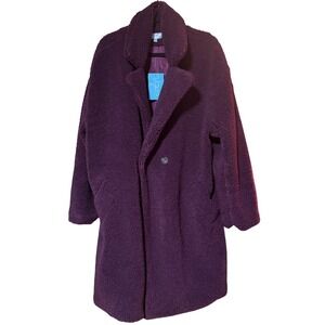 Alexander‎ Del Rossa Plush Teddy Coat 2X Deep Burgundy NWT *read description*